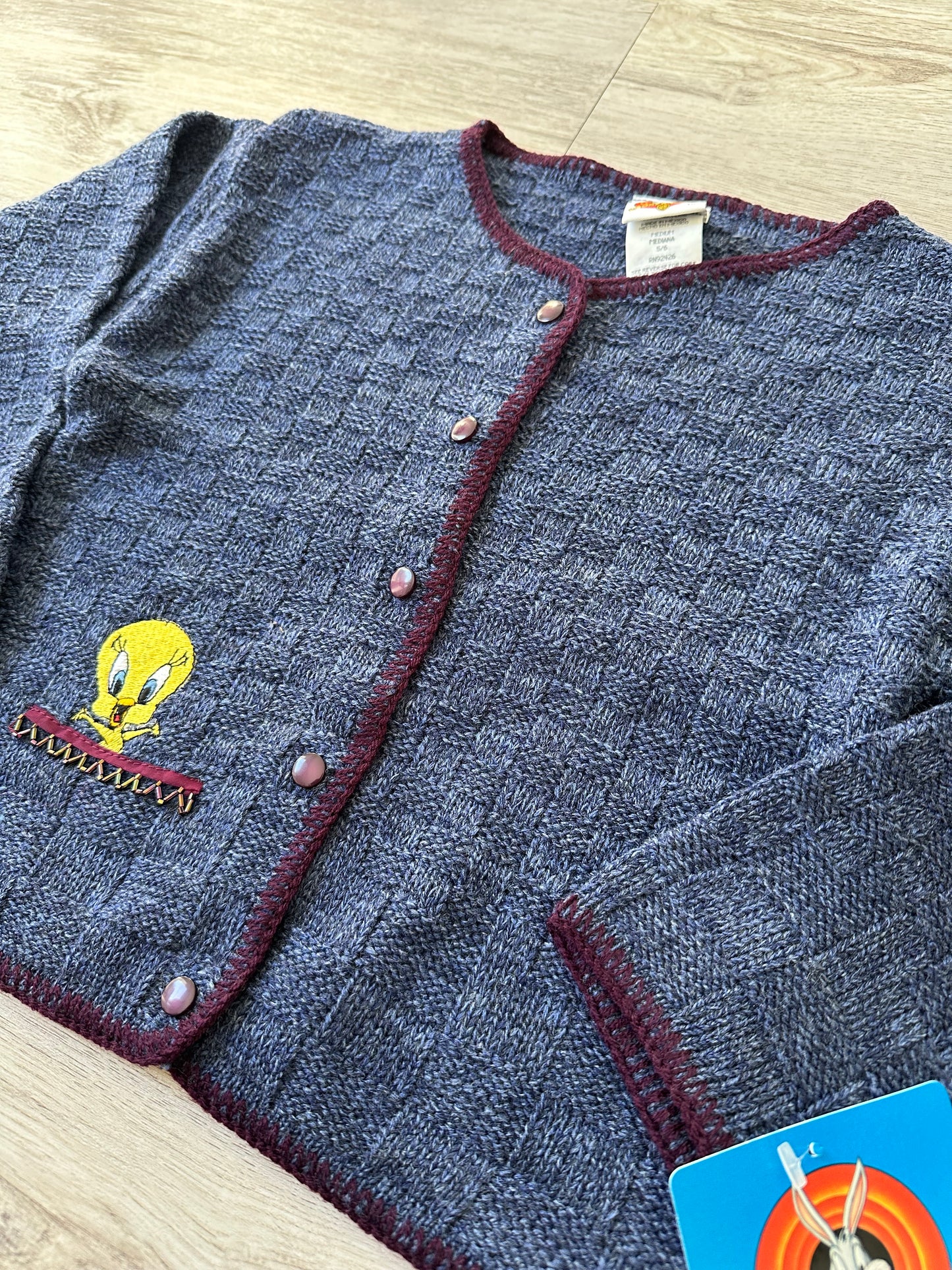 Tweety Bird Knit Button-Up