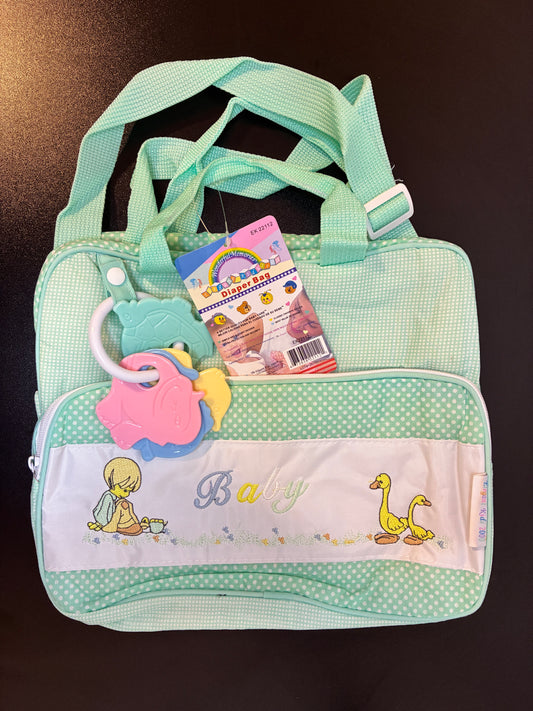 Green Precious Moments Duck Diaper Bag
