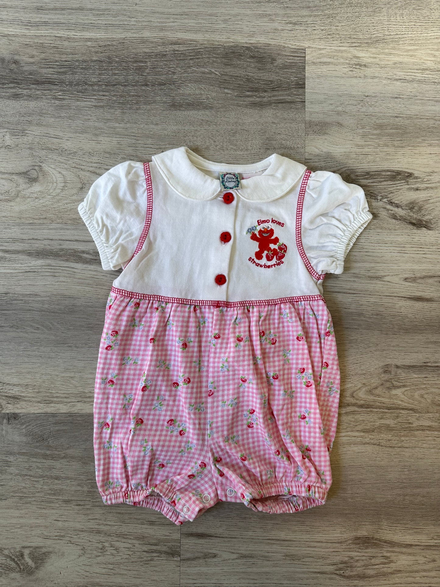 Elmo Loves Strawberries Romper