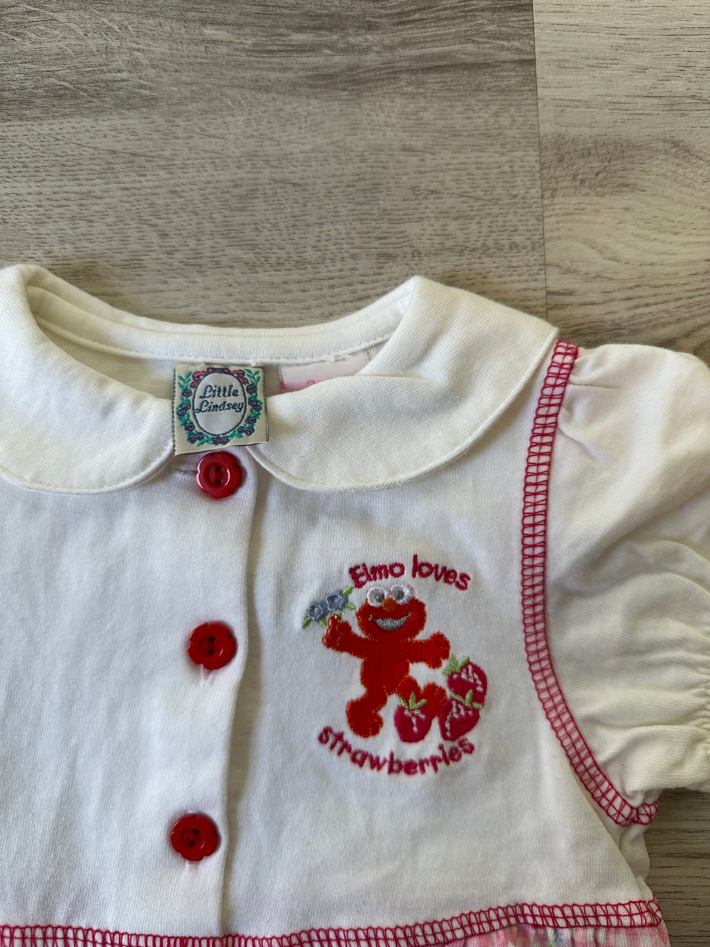 Elmo Loves Strawberries Romper